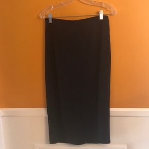 Long Black Pull-on Pencil Skirt
